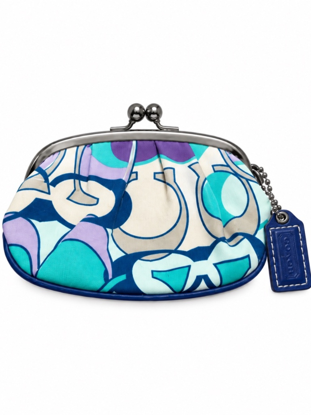 Vintage Coach Y2K Multicolor Signature C Kisslock Coin Purse